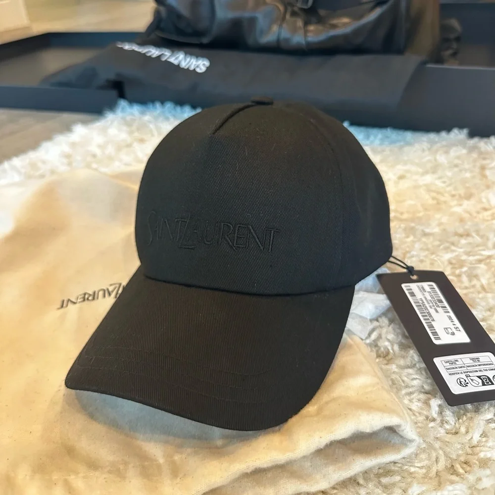 *new wt* YSL SAINT LAURENT CAP IN GABARDINE
BLACK - Picture 2 of 4